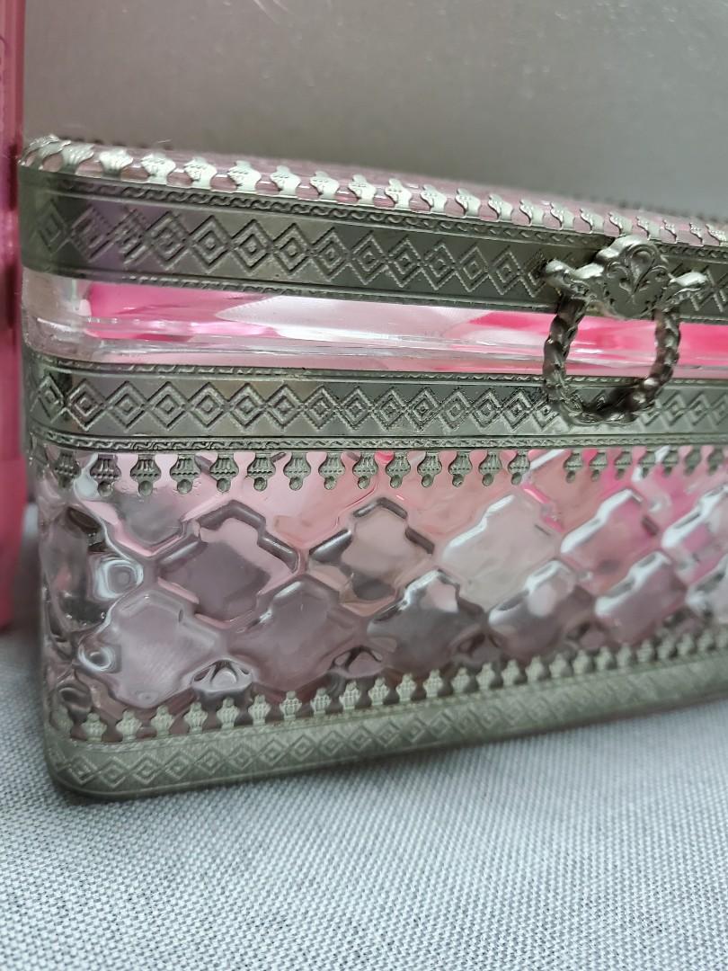 Laura ashley glass jewellery box top