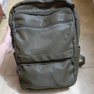 Leather Backpack (Olive Green)
