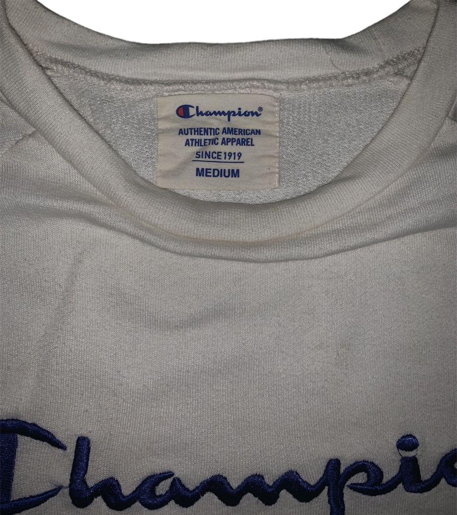 Longsleeve Champion White, Fesyen Pria 