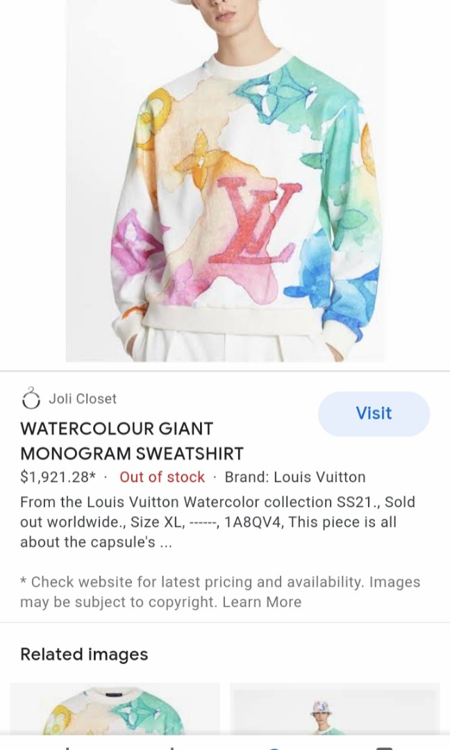 Louis Vuitton White Stretch Cotton Watercolor Knit Crew Neck T Shirt XL Louis  Vuitton