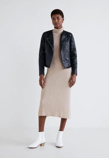 Mango zipped biker jacket Women s Fashion Coats Jackets and