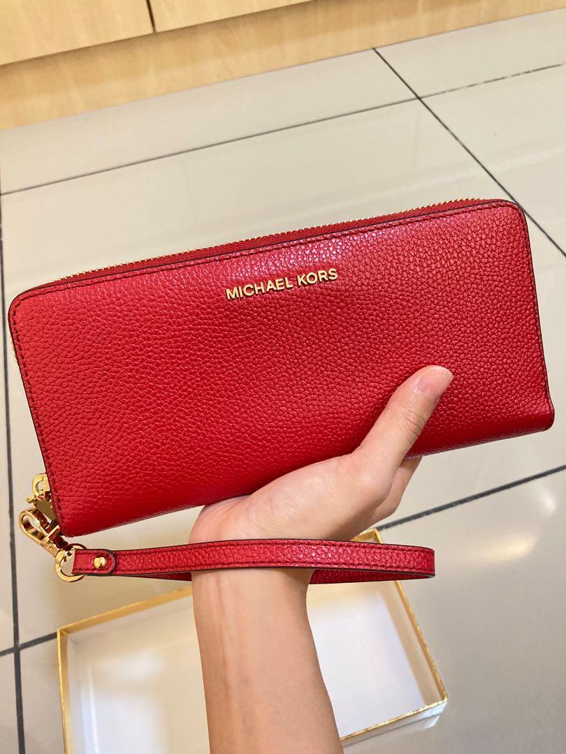 Michael michael kors store leather continental wristlet