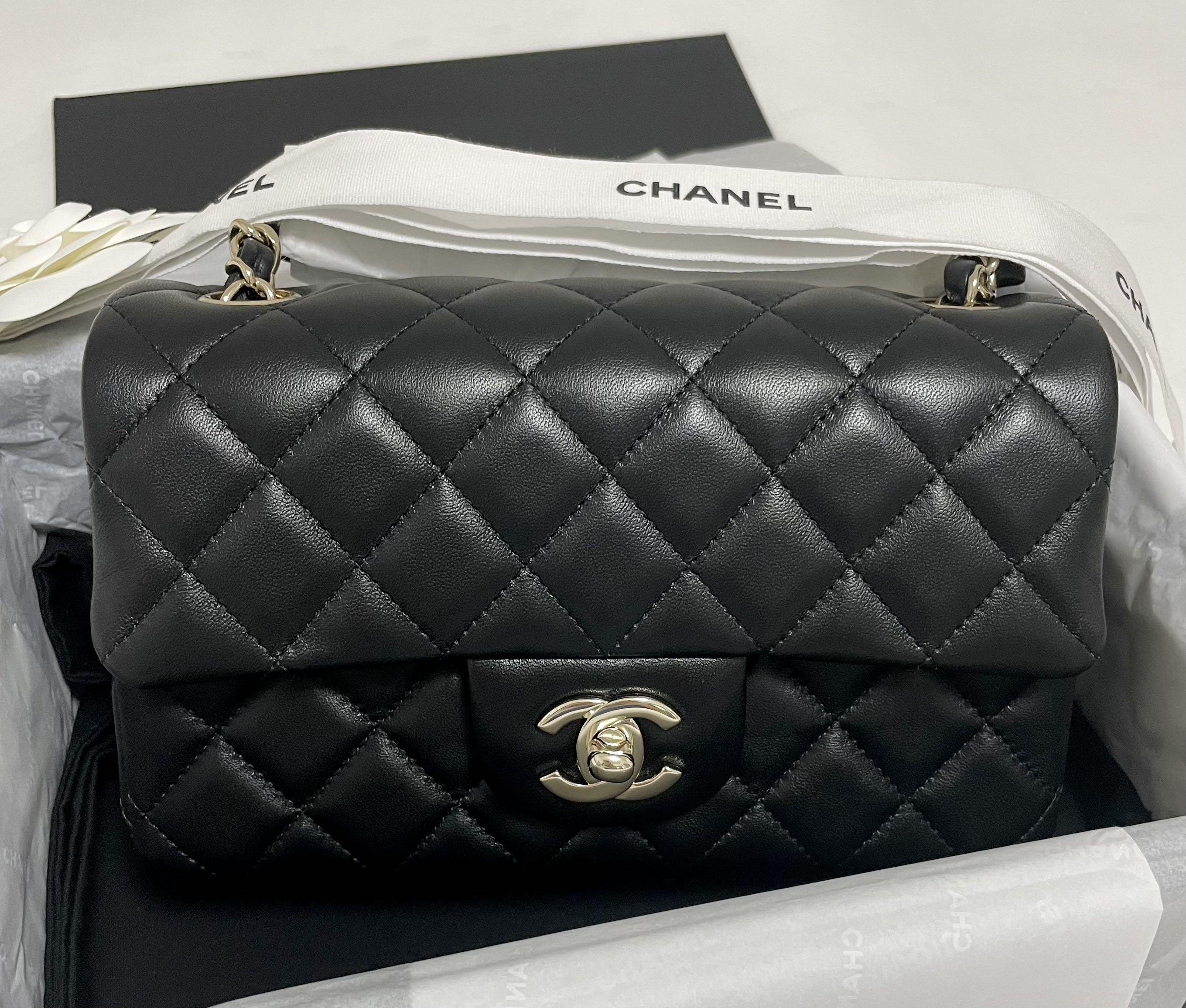 Chanel mini top handle black caviar ghw, Luxury, Bags & Wallets on