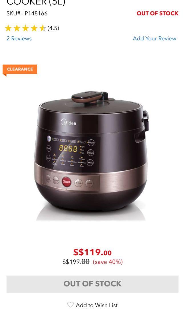 Midea mycs5039p pressure online cooker review
