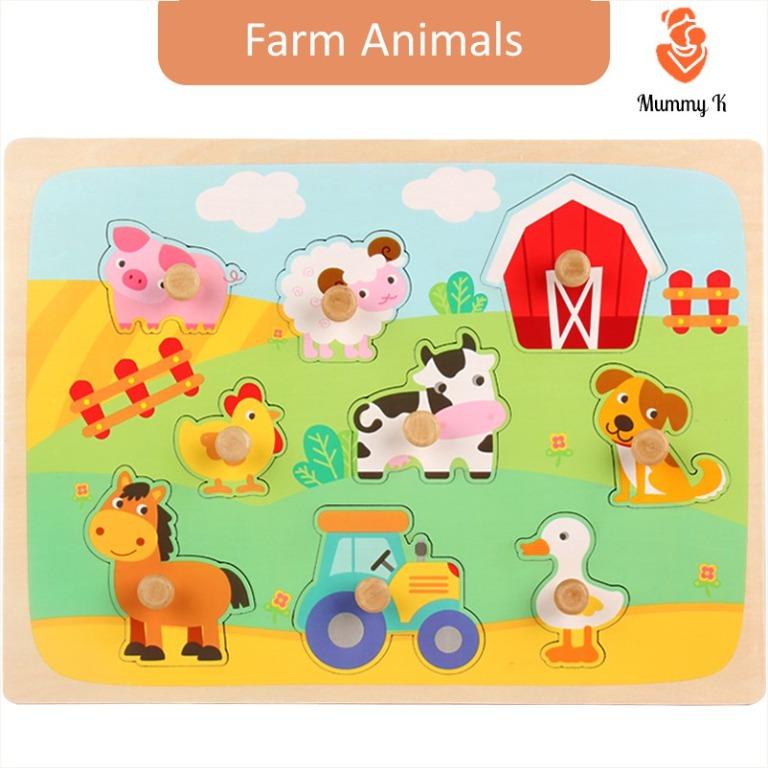 Montessori Educational Toy for toddler/kids Animals Transport Mini Puzzle Board 