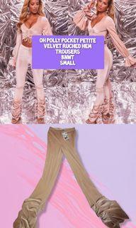 Oh Polly Pink Velvet Trousers