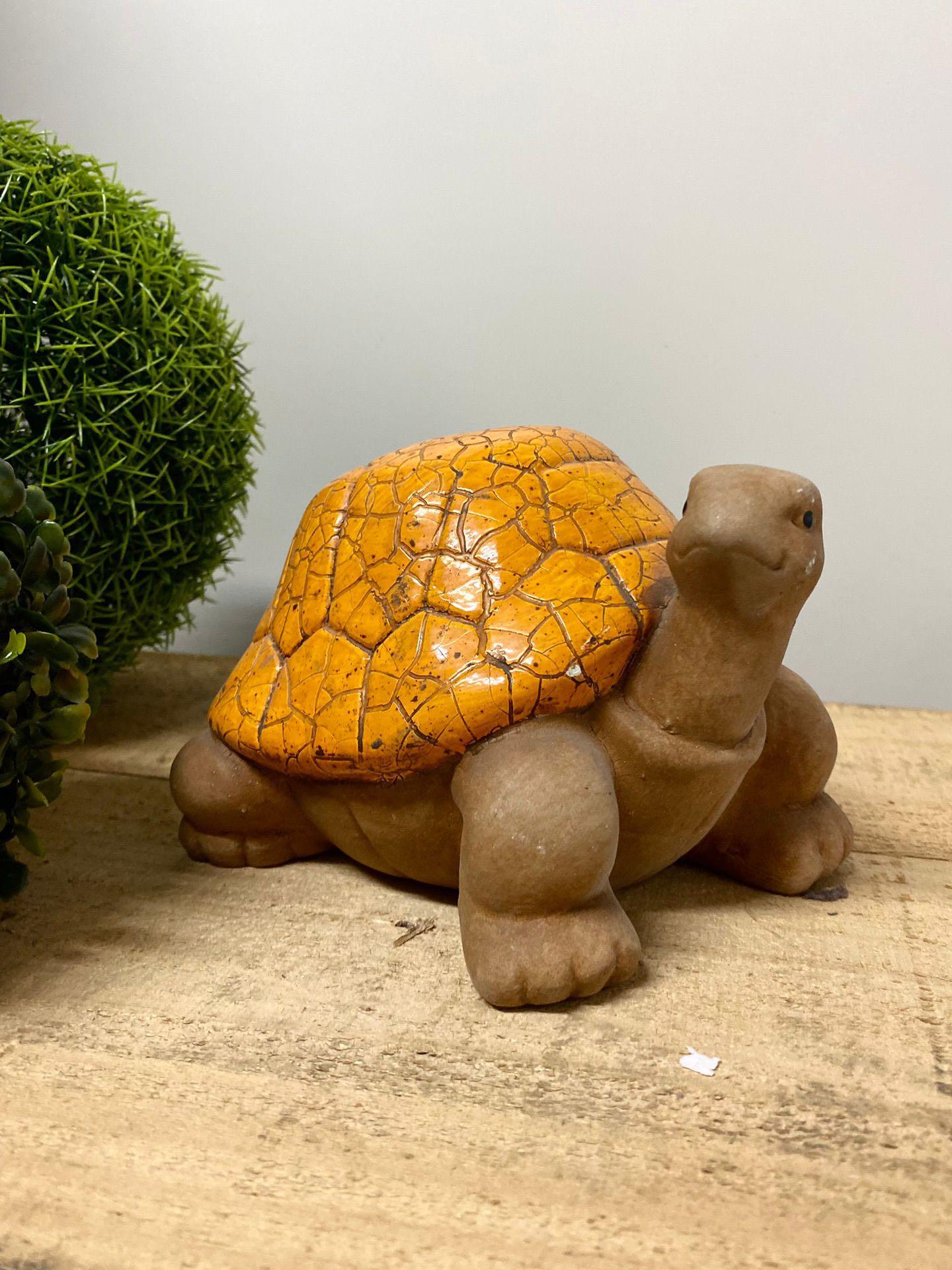 Orange shell tortoise display garden figurine, Furniture & Home Living ...