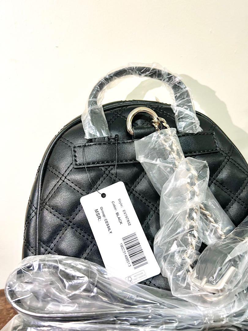 ORIGINAL Guess Cessily Quilted Backpack in Black, Women's Fashion, Bags