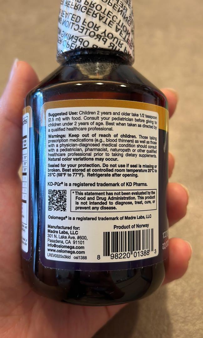 Oslomega Kids Omega-3 Fish Oil, 健康及營養食用品, 健康補充品, 健康補充品 - 維他命及補充品 ...