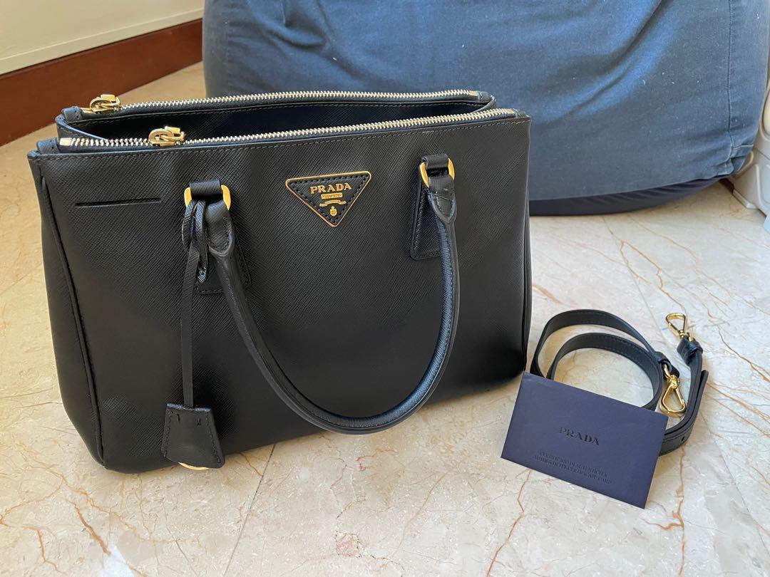 Black Medium Prada Galleria Saffiano Leather Bag