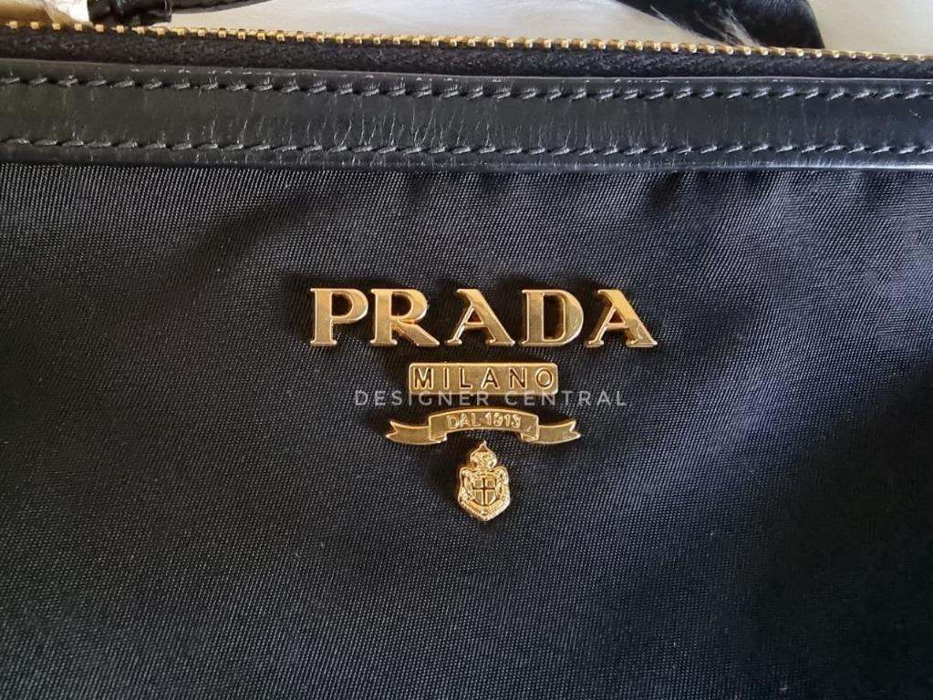 Prada Black Tessuto Nylon Soft Calf Leather Trim Cross Body Bag – Queen Bee  of Beverly Hills