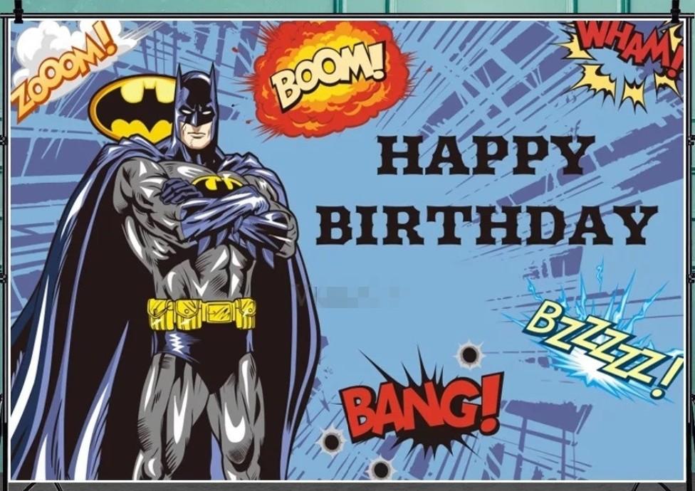 Ready Stock] Batman ( Design 1) Happy Birthday banner backdrop ~Party  Deco., Hobbies & Toys, Stationery & Craft, Occasions & Party Supplies on  Carousell