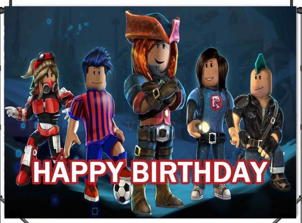 [Ready Stock] Roblox theme (Design 5) Happy Birthday banner backdrop ...