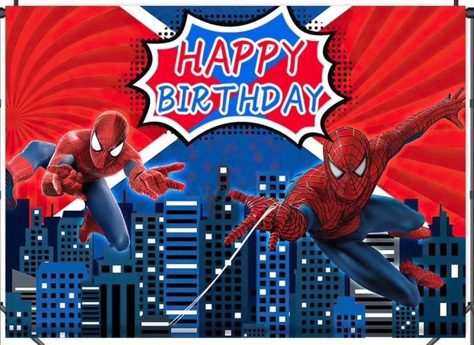 Ready Stock] Spiderman Red Blue (Design 2) banner backdrop ~Party Deco.,  Hobbies & Toys, Stationery & Craft, Occasions & Party Supplies on Carousell