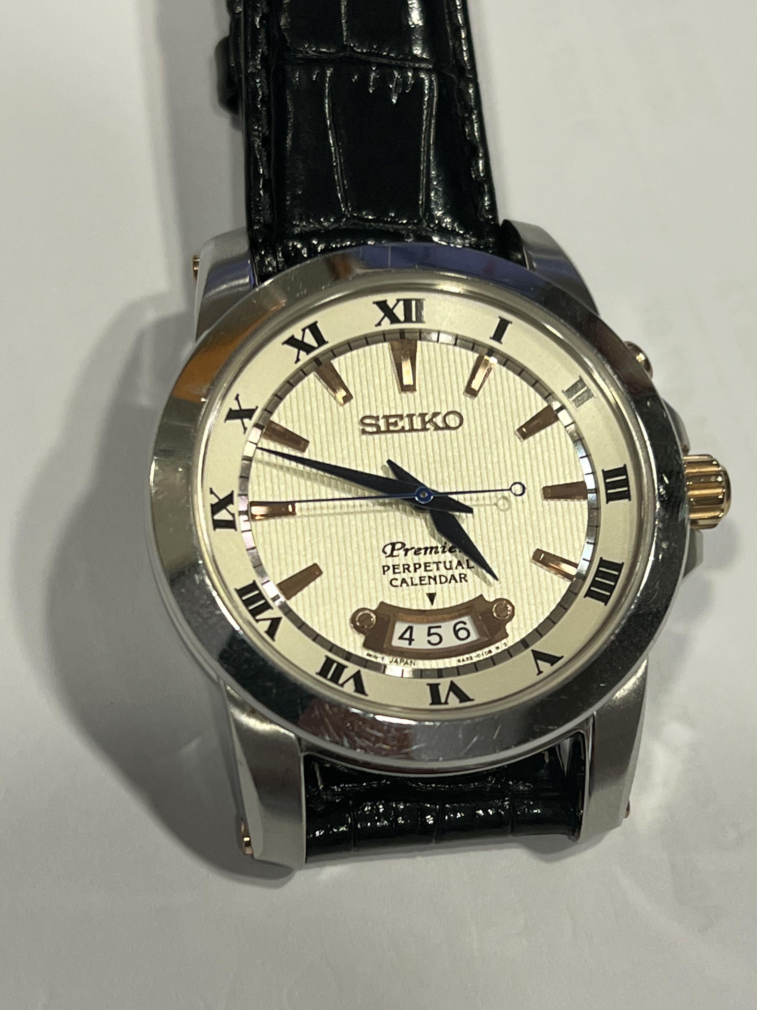 Seiko Premier Perpetual Calendar SNQ147P1, Luxury, Watches on Carousell