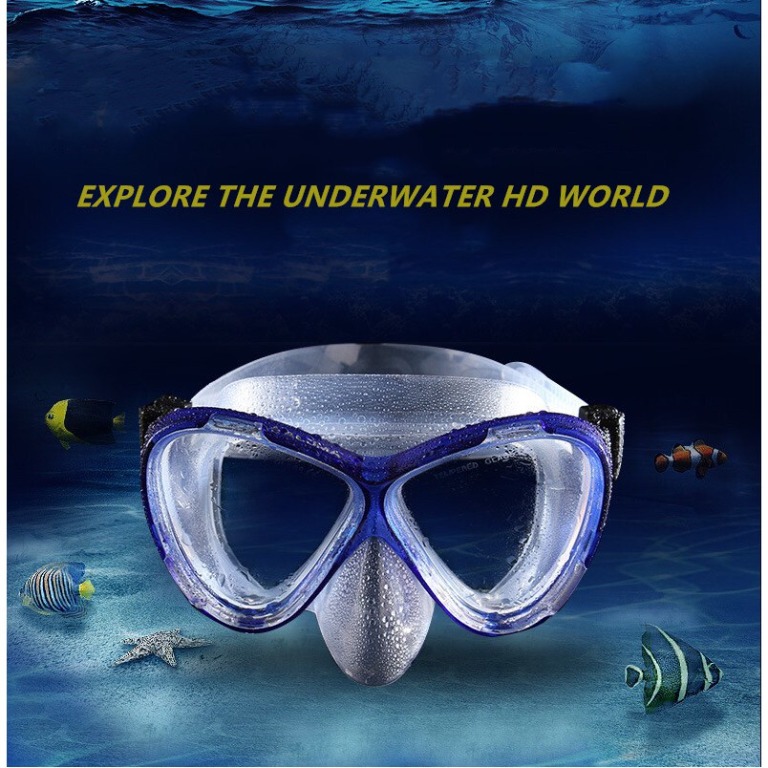 Silicone Mask Dry Snorkel Rubber Fins Scuba Diving Gear Equipment Full ...