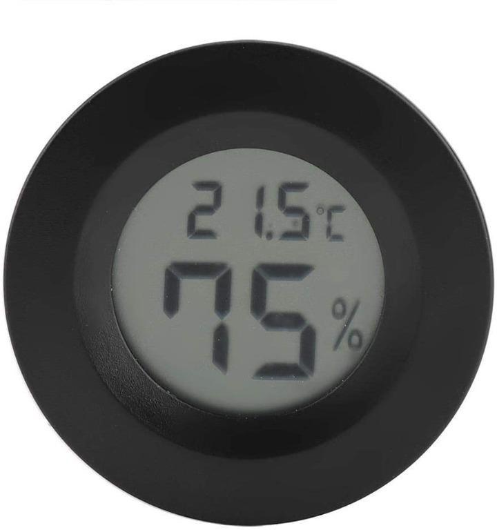 Mini Round Clock-Shaped Indoor Outdoor Hygrometer Humidity Thermometer Temperature Meter with Hanging Ring (colour)