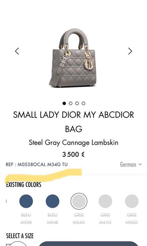 Small Lady Dior My ABCDior Bag Steel Gray Cannage Lambskin