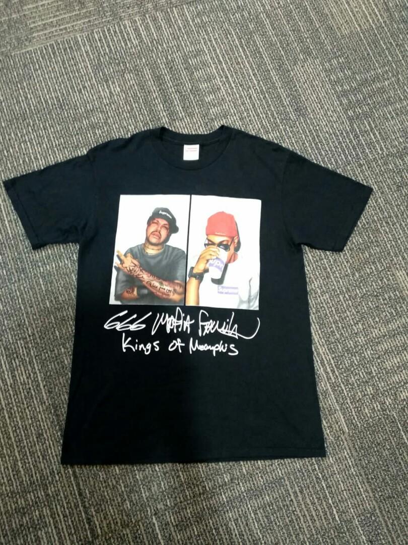Supreme three six mafia t shirt, Fesyen 