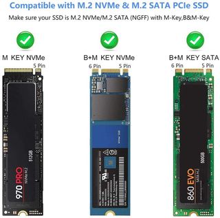 USB 3.2 Gen 2 10Gbps NVME NgFF SATA enclosure