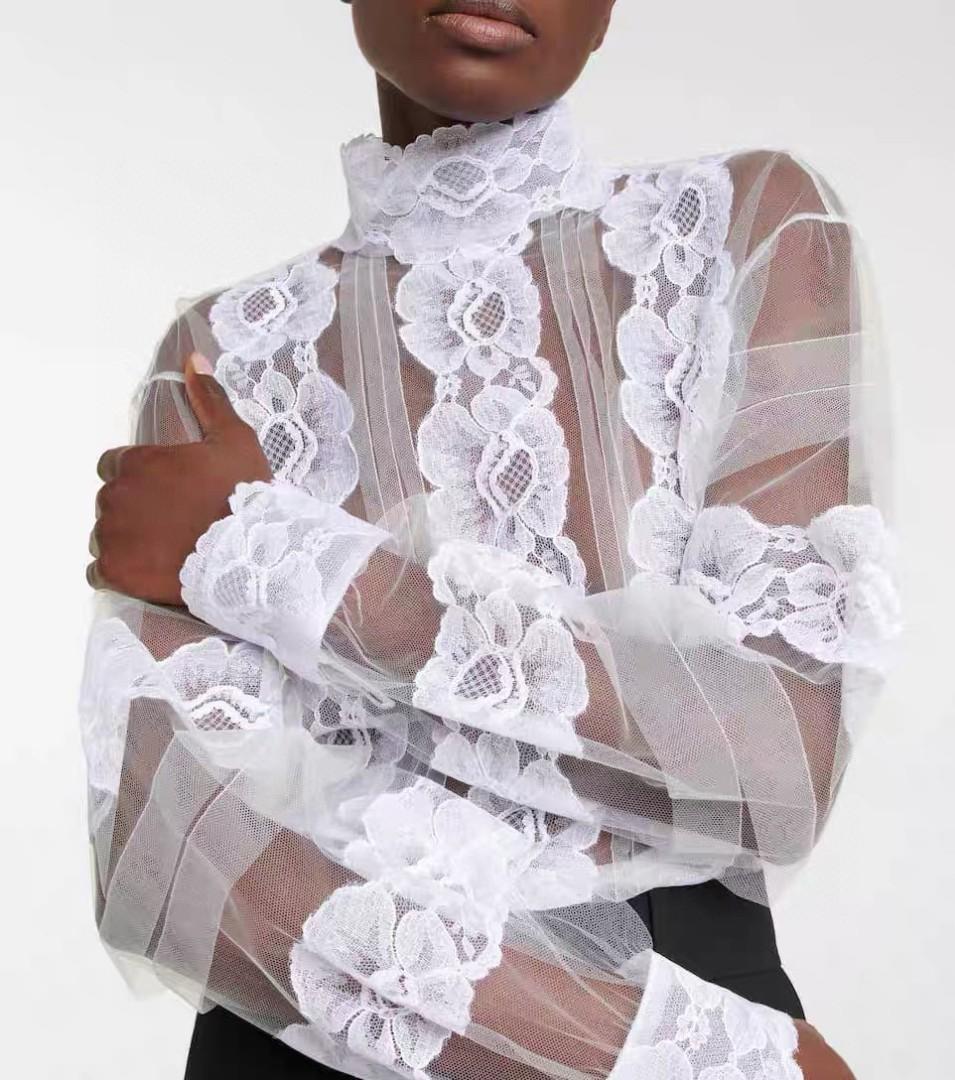 Valentino Lace Chiffon Blouse with 