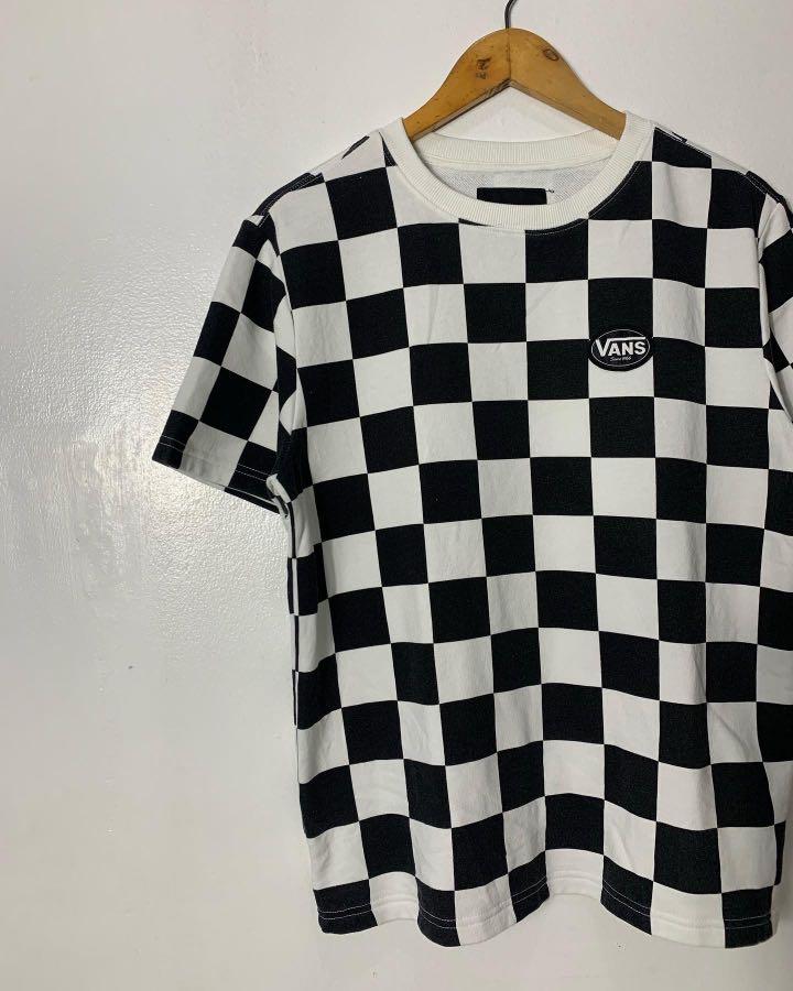 VANS CHECKERBOARD TEE, Men's Fashion 