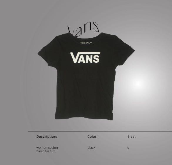 VANS woman cotton basic tshirt, Fesyen 
