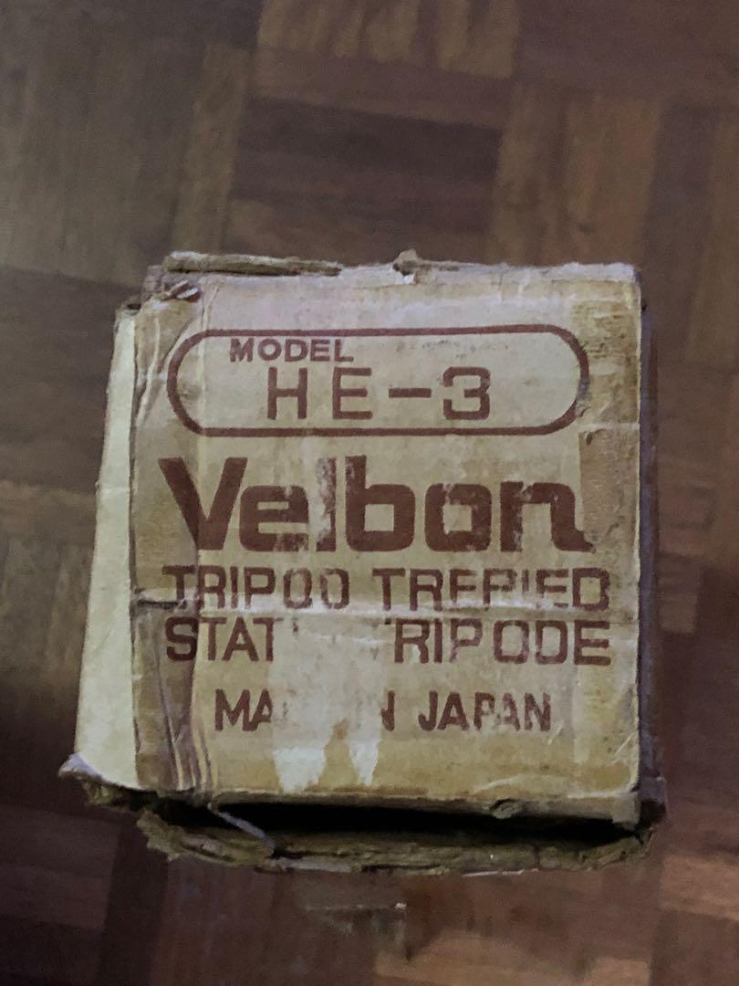 Vintage VELBON Camera Tripod (Category: Tripods & Monopods) located in Las Pinas. Submitted by rjmwings (Listing ID 1153207073, Image 2). Description: Vintage VELBON Camera Tripod Model HE-3 Made in Japan Bought in 1980 In very good condition With Flip Lock Legs, 360 Degree Head, Extendable Centre Post Maximum Height: 1330 MM Legs can be stretch to 40 inches, 28 inches and 16 inches Material: Aluminium Head Type: Pan/Tilt Head Can be used for dig