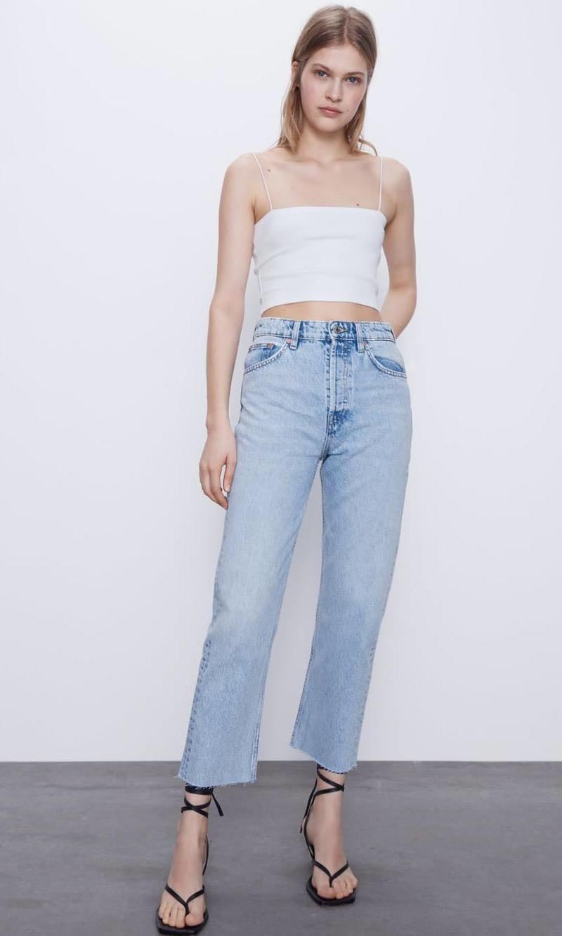 Zara straight jeans light blue 34 