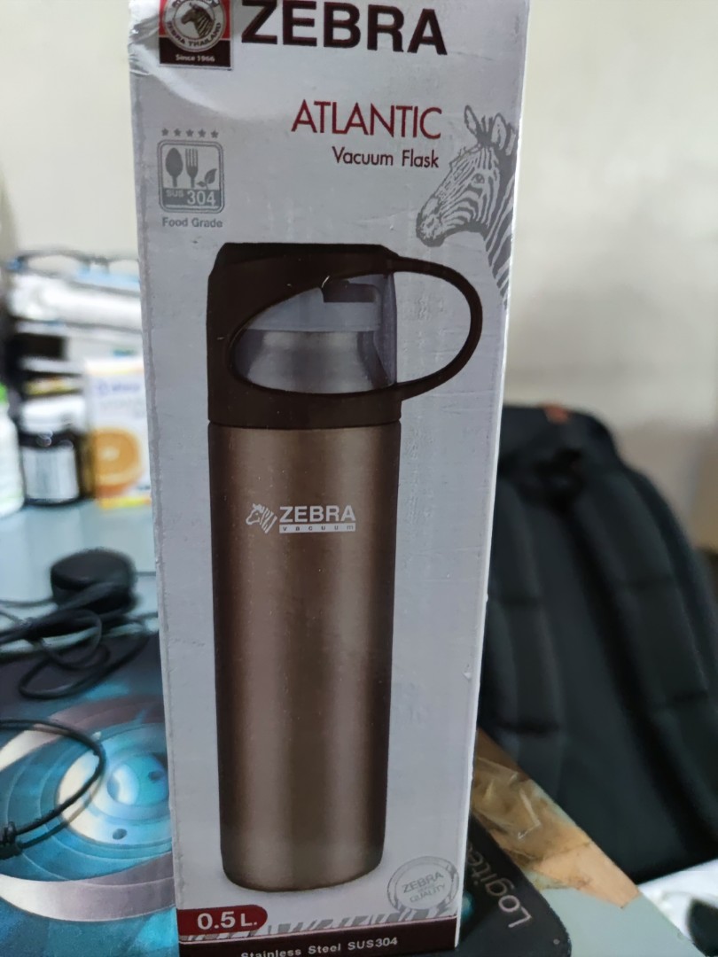 Zebra Stainless Steel 0.5L Atlantic Vacuum Flask, Furniture & Home Living, Kitchenware