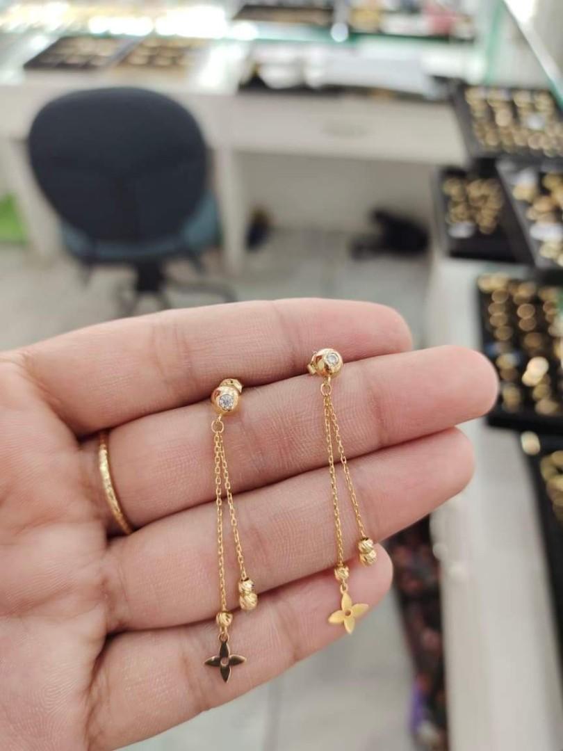Dangling earrings saudi gold discount