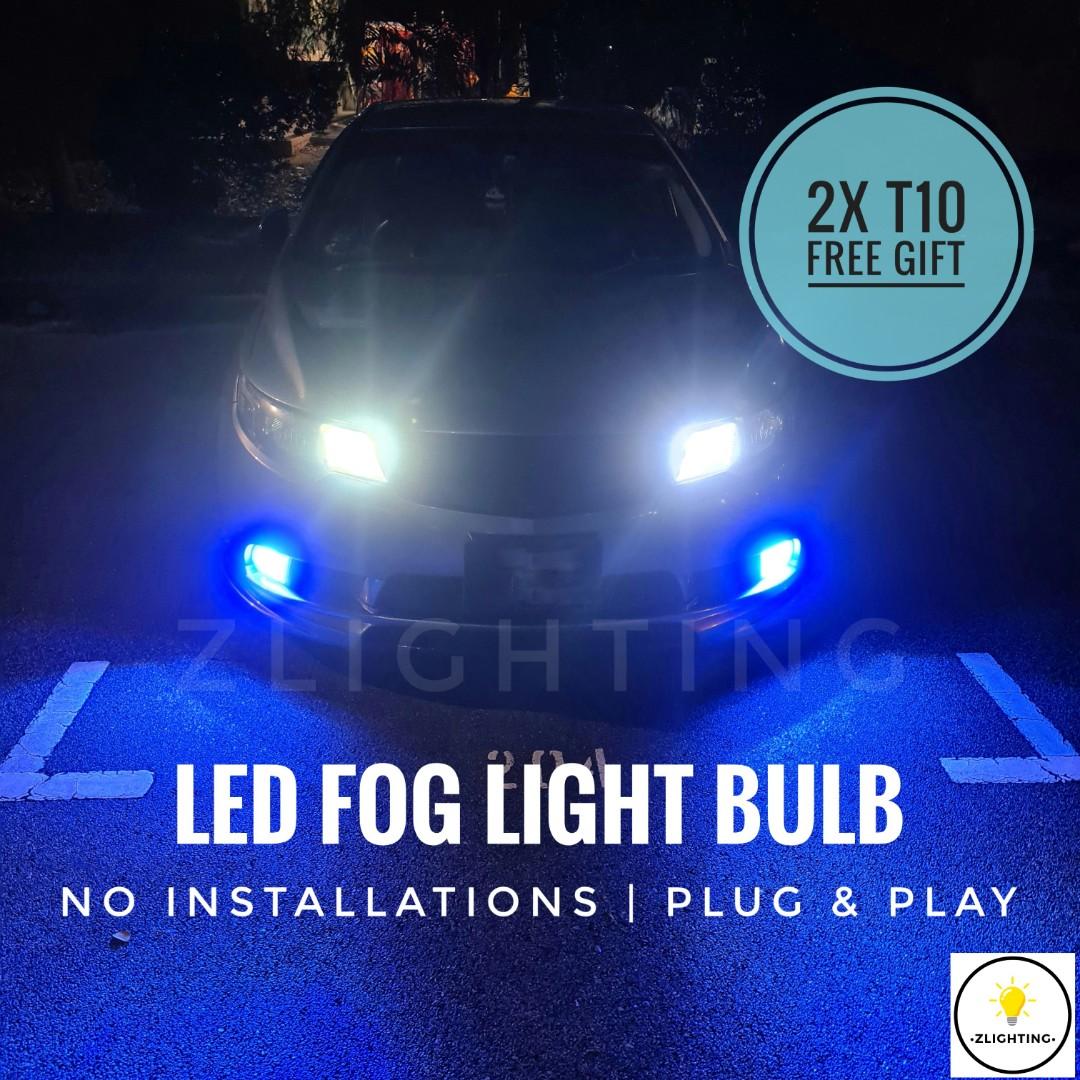 1 PAIR Bright Blue LED Car Fog Light Bulbs H11 H9 H8 H26 881