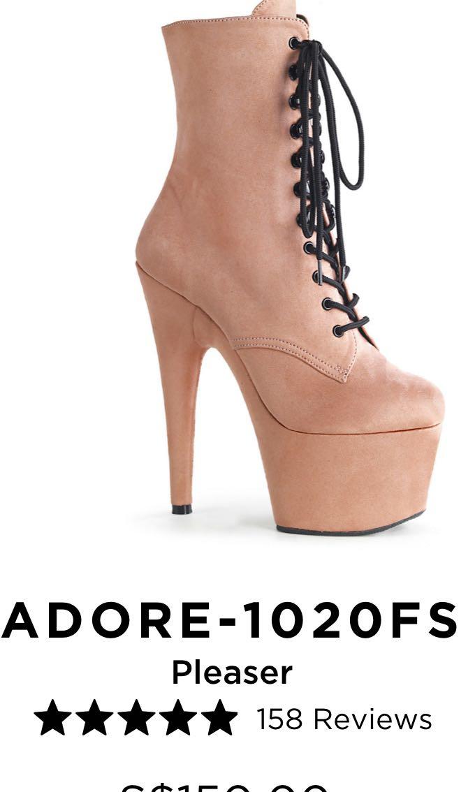 Pink top pleaser boots