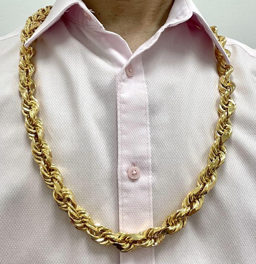 Gold rope top chain 22k