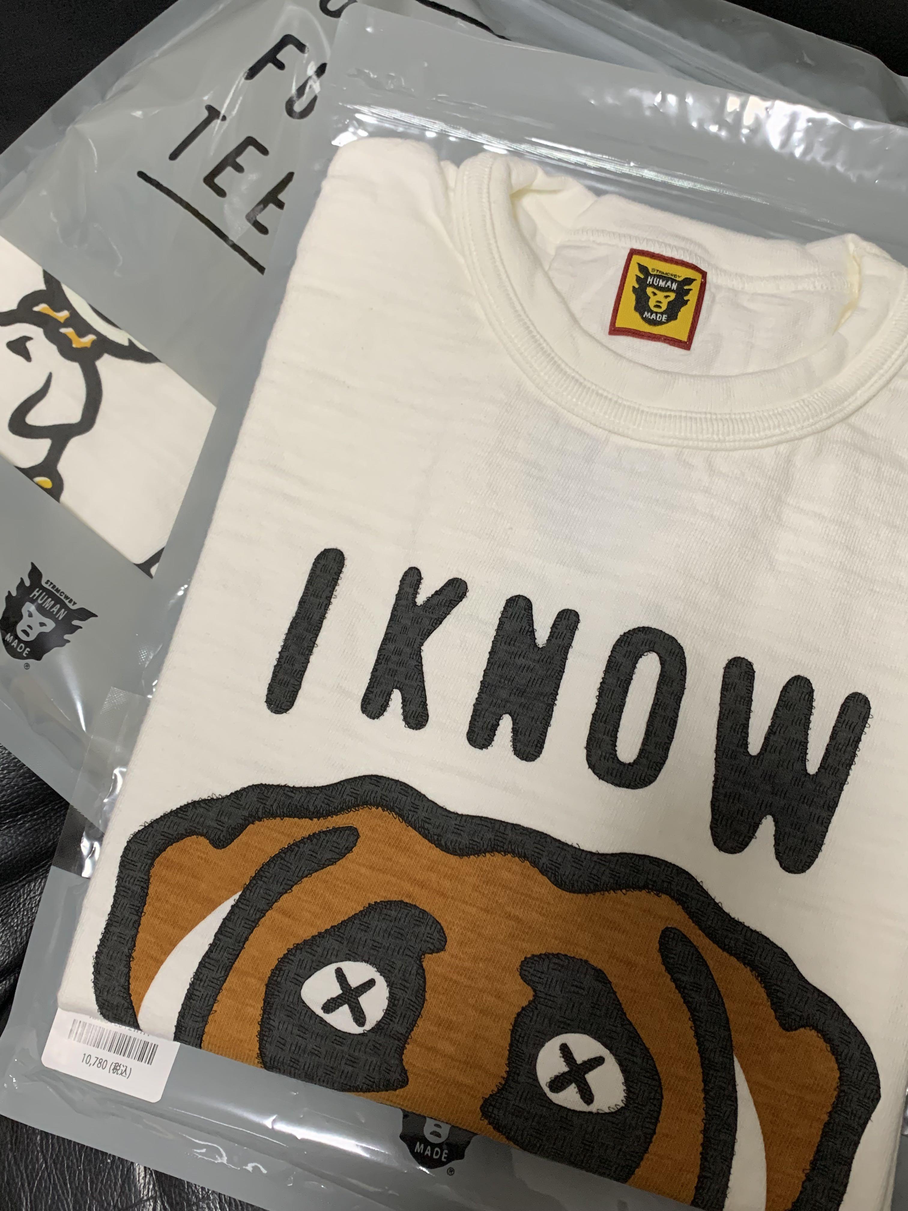 現貨全新human made x kaws i know nigo tee xl, 男裝, 上身及套裝, T