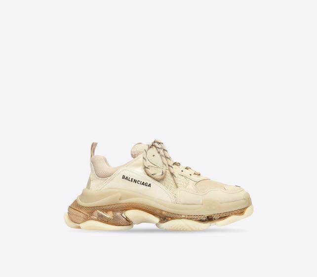 BALENCIAGA Women s S Clear Sole Trainers in Beige