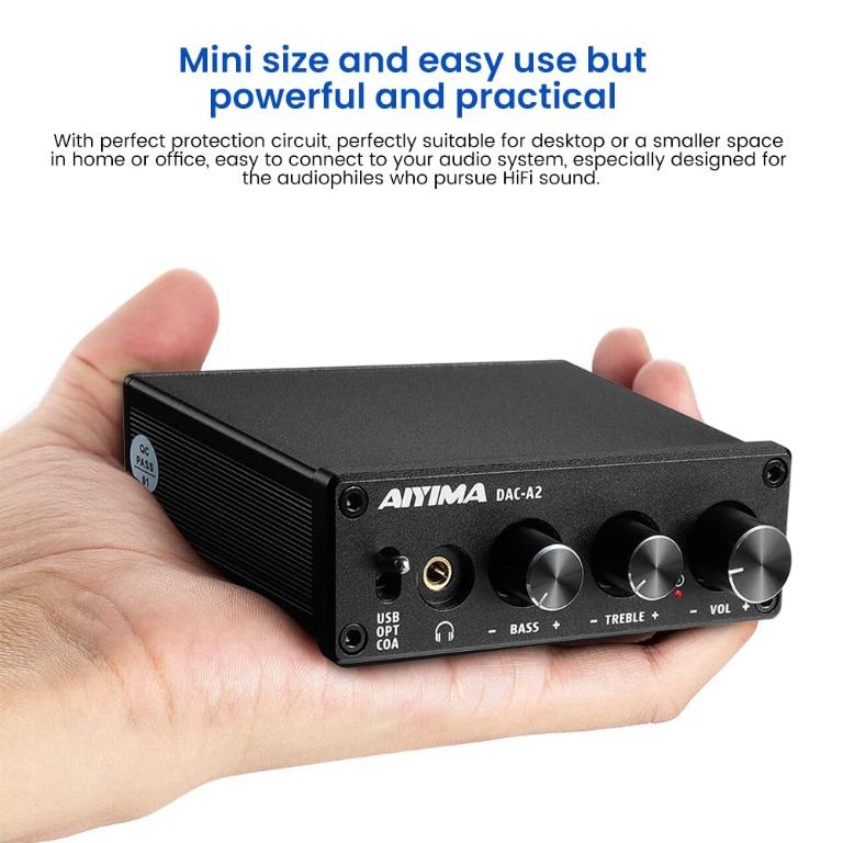 Usb Dac AIYIMA DAC-A2 Headphone Amplifier DAC With Bass Treble