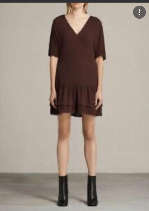 All saints burgundy dress 2025