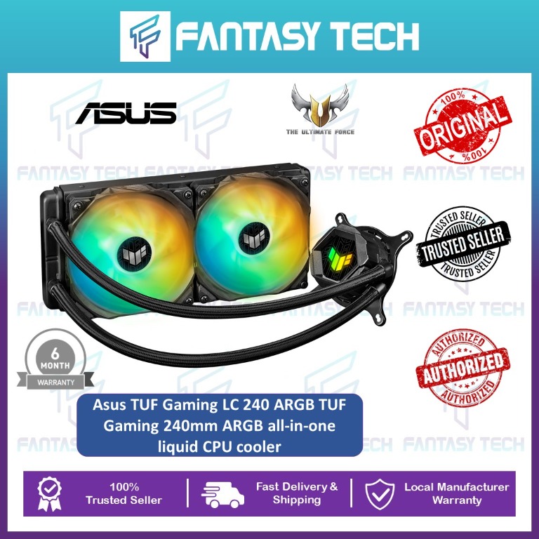 Asus TUF Gaming LC 240 ARGB TUF Gaming 240mm ARGB allinone liquid CPU cooler with Aura Sync