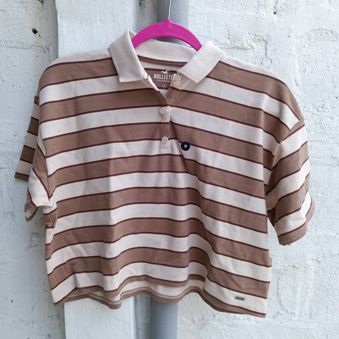 Authentic Hollister Boxy Polo Shirt, Women's Fashion, Tops, Shirts on ...