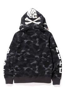 Bape x Neighborhood Camo Shark Hoodie Men s Fashion Tops Sets