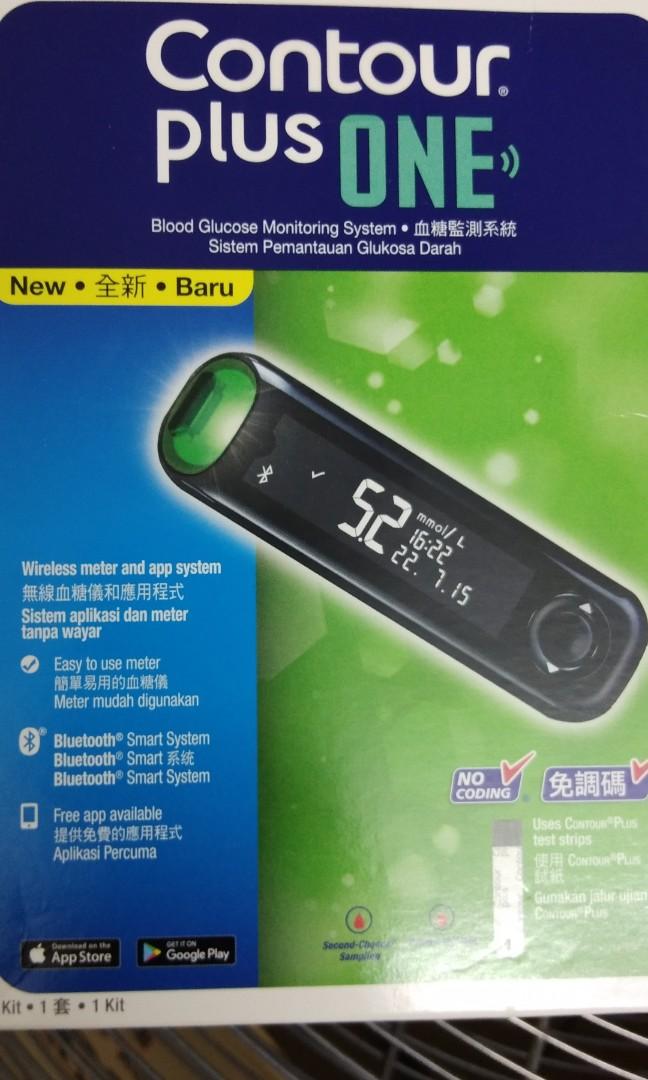 Blood sugar test kits 80new contour plus one bluetooth smart system apps, Health & Nutrition