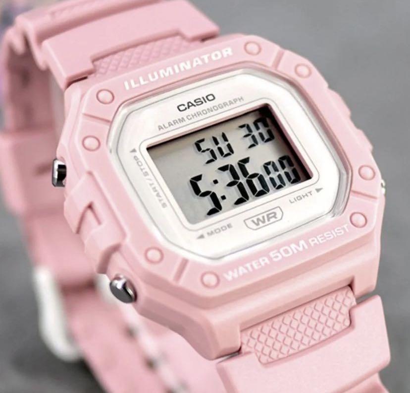 Casio Illuminator W218HC4A Digital Quartz W218HC4A Pink W218 Unisex