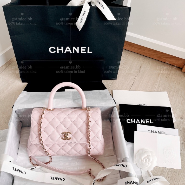 Chanel 22P CoCo Handle Small Light Pink Caviar 🔥Lowest Price