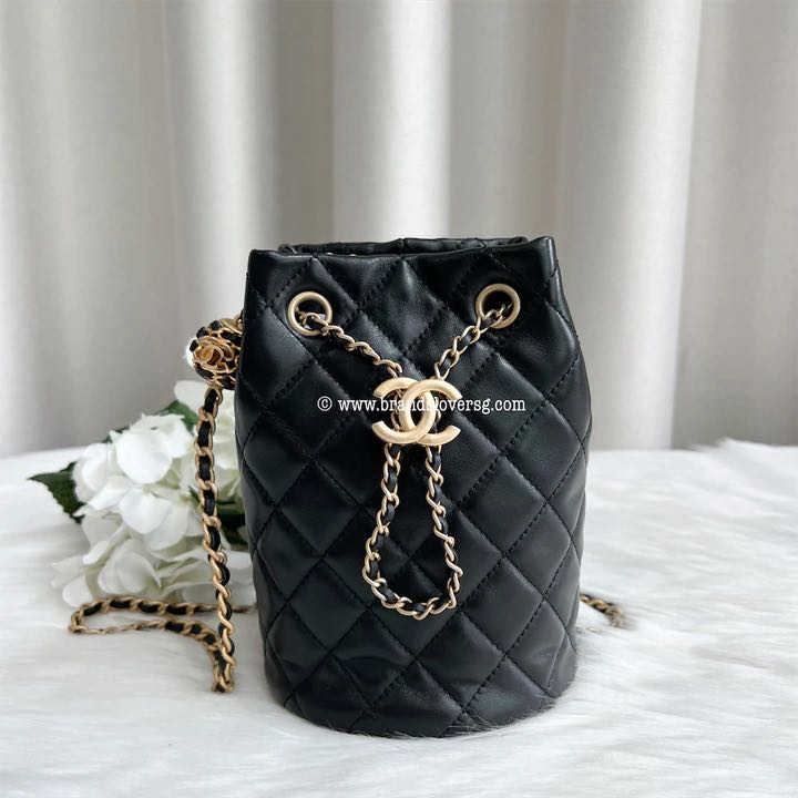 CHANEL, Bags, Authentic Mini Chanel 22s Bucket Bag Pearl Crush
