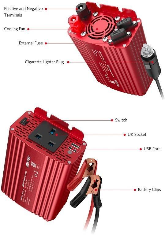 CLEARANCE) 500W Car Vehicle Power Inverter DC 12V to AC 230V 240V Converter  Car Charger Lighter Adapter with Dual USB Ports, Car Accessories,  Accessories on Carousell