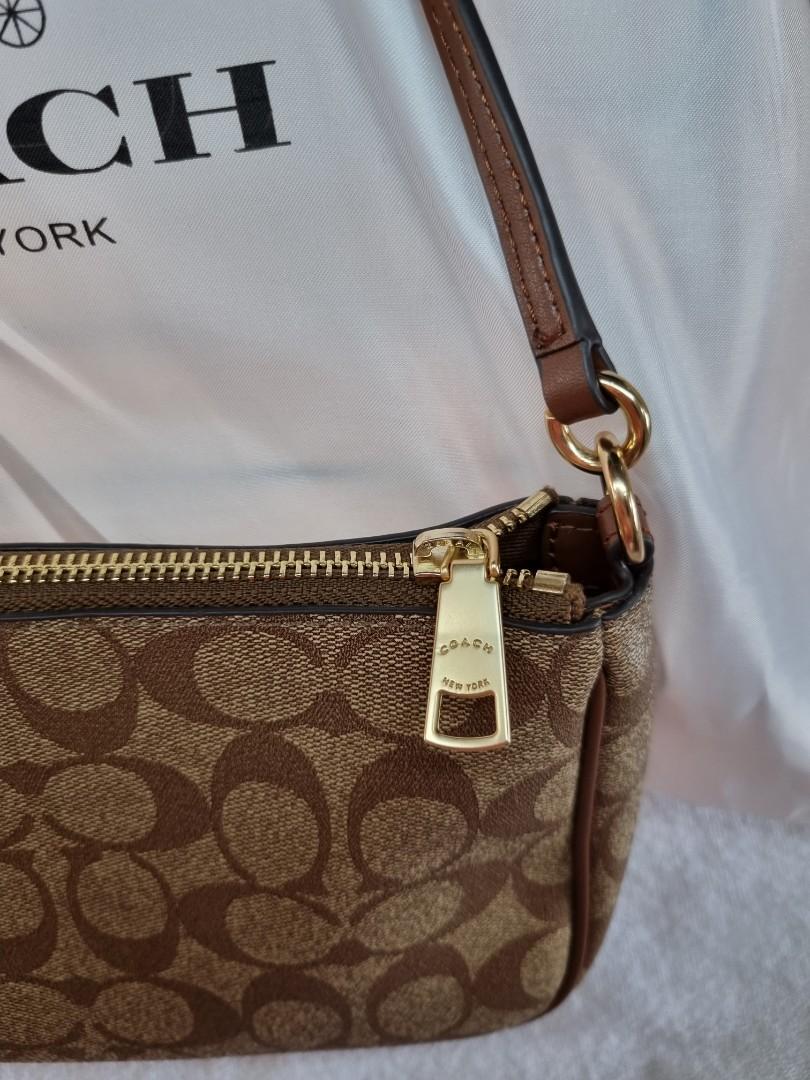 Coach Messico Top Handle Pouch In Signature Crossbody Bag Black Brown ...