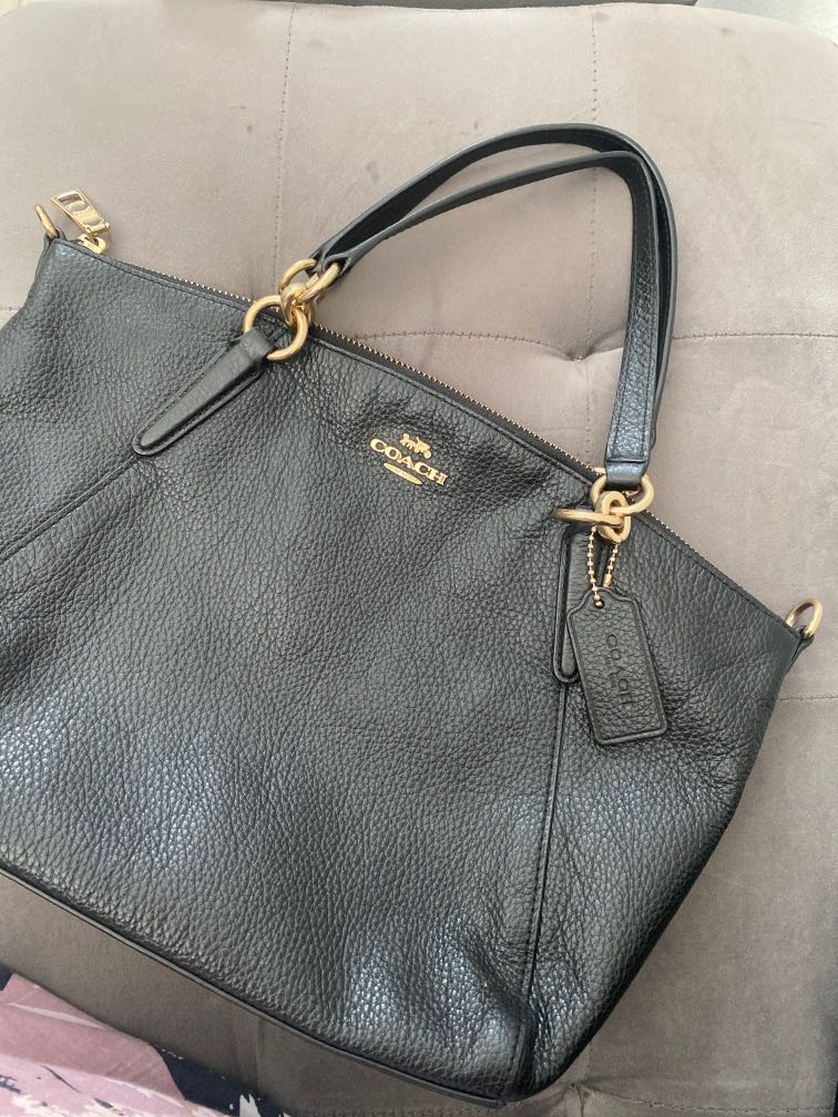 Coach small kelsey black original authentic rare item, Barang Mewah