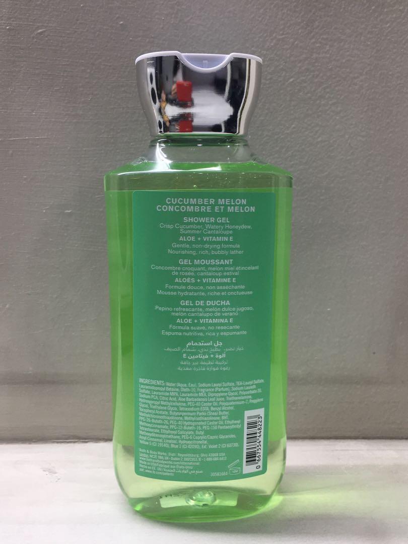 Cucumber Melon Shower Gel (Bath & Body Works) (Category: Bath) located in Quezon City. Submitted by dishii (Listing ID 1153476450, Image 2). Description: New! Cucumber Melon - Shower Gel •295ml / 10 fl oz 100% Authentic from UAE RFS: Extra MOP: BDO, UnionBank, GCash.