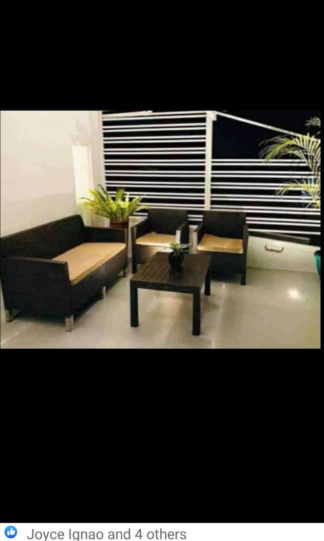 ELEGANT PLASTIC RATTAN SOFA WITH FOAM😇😍 (Category: Sofas) located in Quezon City. Submitted by masculino (Listing ID 1153385341, Image 1). Description: ELEGANT SOFA SET WITH FOAM GOOD FOR INDOOR AND OUT DOOR😍😇.